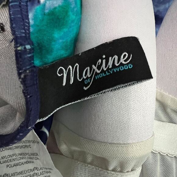 Maxine Of Hollywood Spa Shirred Girl Leg One Piece Swimsuit  Size 16 - Picture 4 of 7